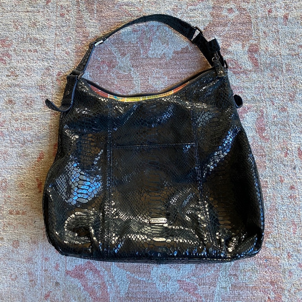 PERLINA STUDIO SNAKE SKIN PURSE BAG